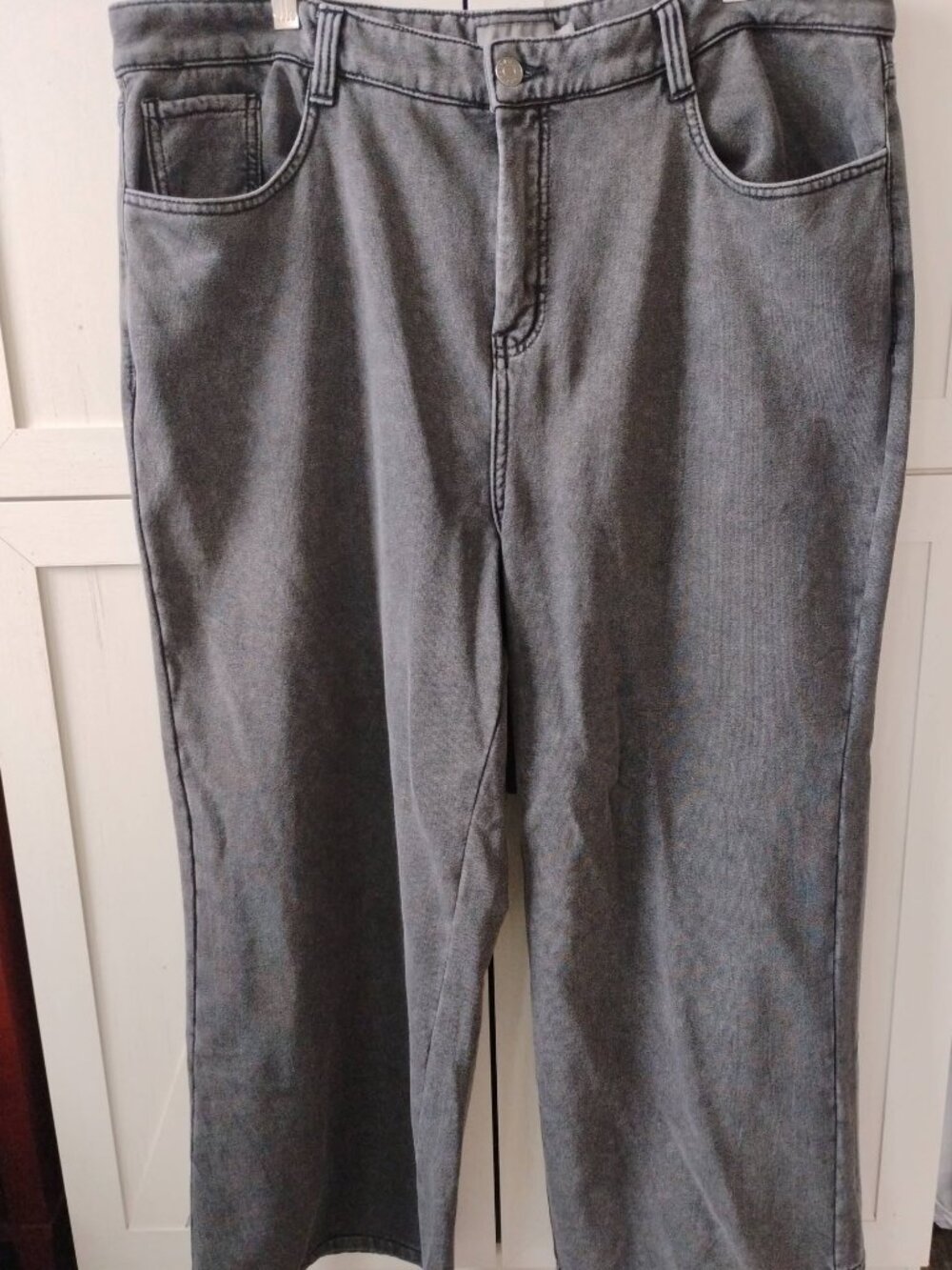 Torrid French Terry Wide Leg Black Wash Jeans - Size 20 Short